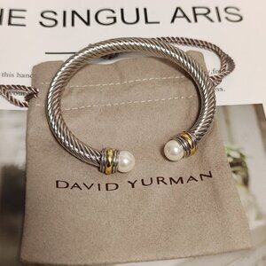 David yurman 7mm 14k gold pearl bracelet M